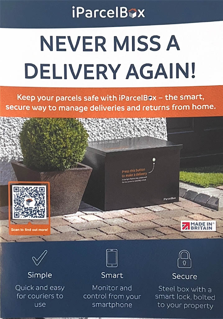 iParcelBox Flyer Front Page